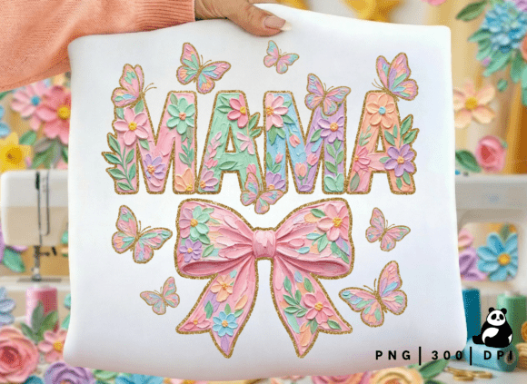 Download Floral Brushstroke Mama , Bow Png - Mama Collection