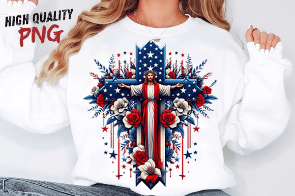 Download Stars Stripes USA Flag Jesus Christ PNG - Usa flag Collection
