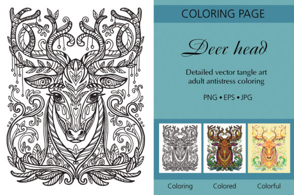 Download Tangled Head of Deer Printed Design. - Premium Resources