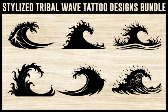 Download Tribal Wave Tattoo Bundle Vector Set - Tribal Collection