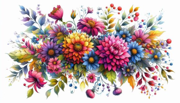 Download 10 Bright Flower Border, Ink Details - Flower border Collection