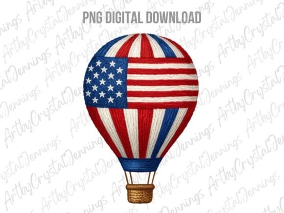 Download Patriotic USA Flag Hot Air Balloon PNG - Usa flag Collection