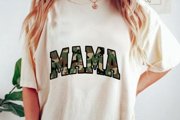 Download Camo Mama Arch Distressed Letters Png - Mama Collection