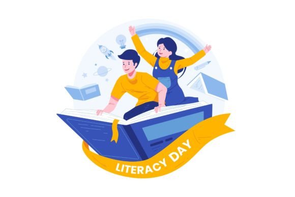 Download Literacy Day Illustration - AI SVG EPS - Literacy Collection