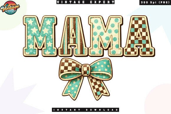 Download Mama Retro Aesthetic Bow PNG - Mama Collection