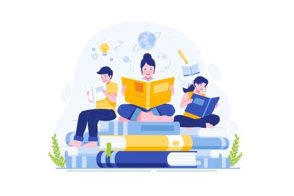 Download Literacy Day Illustration - AI SVG EPS - Literacy Collection
